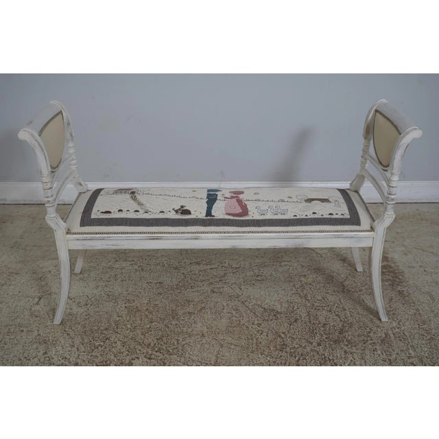 Age: Approx: 10 Years Old - New Upholstery Details: Quality Construction Rustic Painted Finish Country Style Upholstery...