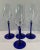 French Vintage French Blue Stem Champagne Flutes - Set of 4 For Sale - Image 3 of 4