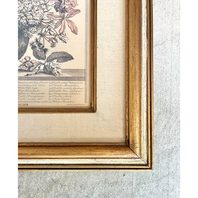 Wood Robert Furber “12 Months of Flowers, July” Vintage Print, Gold Wood Frame For Sale - Image 7 of 10