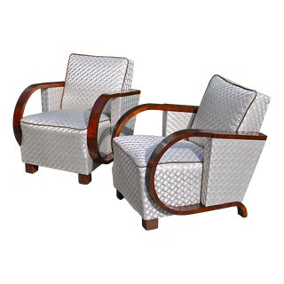 Vintage Art Deco Lounge Chairs, 1920s, Set of 2 For Sale