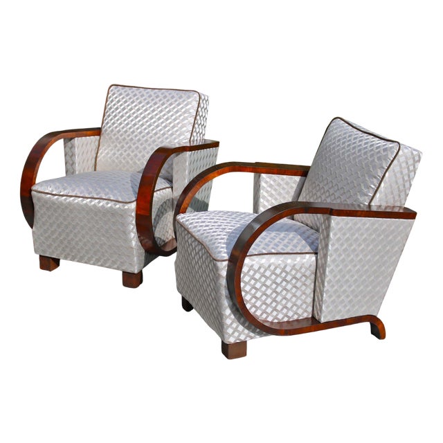 Vintage Art Deco Lounge Chairs, 1920s, Set of 2 For Sale