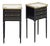 Pair of French Louis XVI Style Ebonized, Brass and Marble Side Tables For Sale