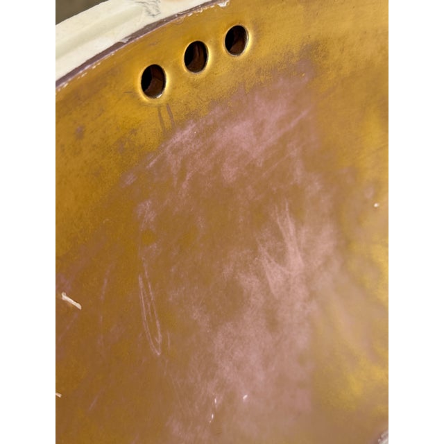 Hollywood Regency Vintage Sherle Wagner Italian Porcelain Undermount Sink With Gold Interior For Sale - Image 3 of 17
