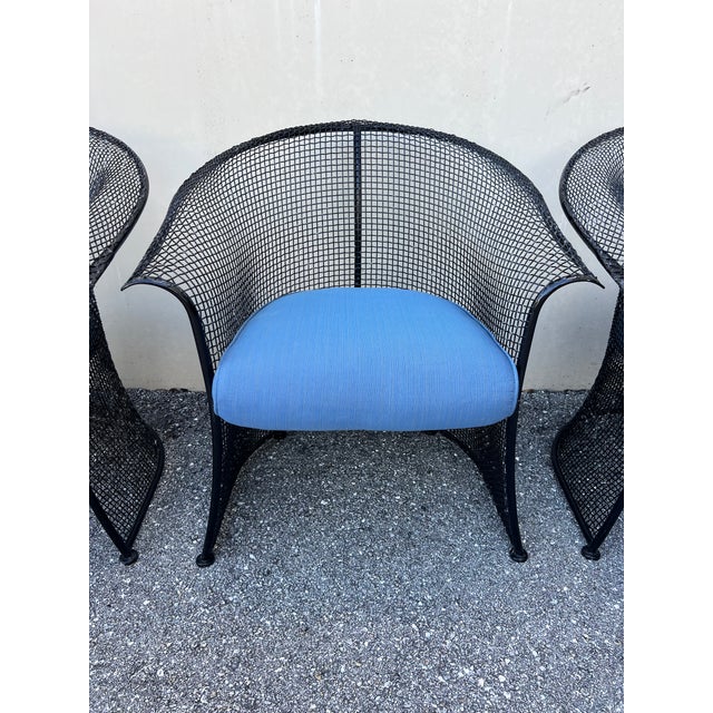 Vintage 1950s Sculptural Drape Wire Mesh Chairs Attributed to Russel Woodard, 4 Pieces For Sale - Image 11 of 15