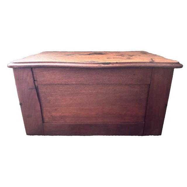 Victorian Antique Late 19th Century Rustic Wood Victorian Table Top Storage Box For Sale - Image 3 of 11