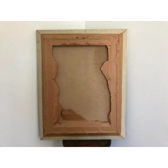 Textile 1960s Portrait Oil Painting of a Mid Century Women, Framed For Sale - Image 7 of 9