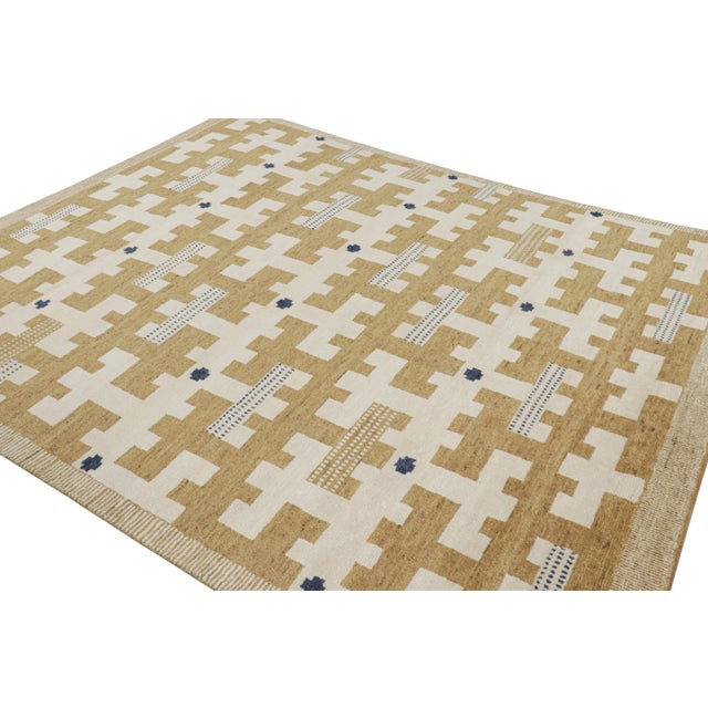 Not Yet Made - Made To Order Rug & Kilim’s Scandinavian Style Rug in Beige-Brown and White Geometric Patterns - 12x16 For Sale - Image 5 of 8
