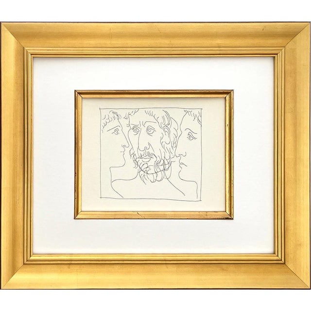 Title: Three heads of men framed Artist: Pablo Picasso (after) Country: Spain Medium: Facsimile ? 21 Marks: Not signed,...