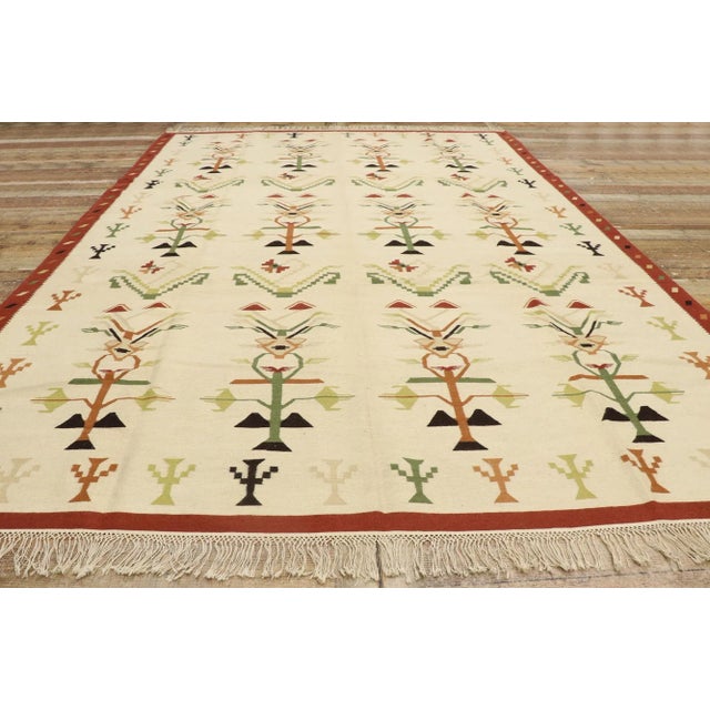 Textile Vintage Romanian Kilim Rug - 08'09 X 12'00 For Sale - Image 7 of 9