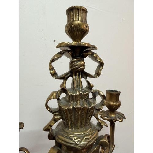 French Napoleon III Revival Candleholder in Gilt Brass For Sale - Image 5 of 6