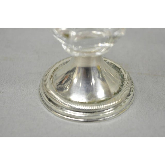 Antique English Victorian Crystal Glass & Silver Sweetmeat Candy Nut Dish, Set 6 For Sale - Image 16 of 18