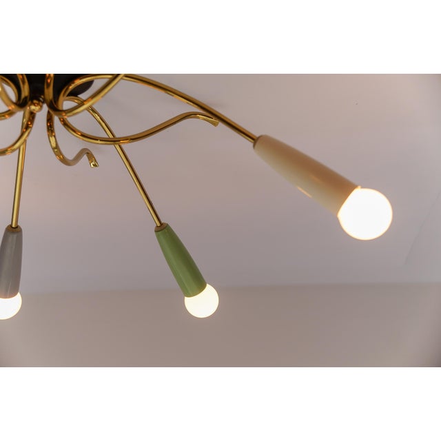 Mid-Century Modern Brass 6-Armed Sputnik Lamp, 1950s For Sale - Image 11 of 18