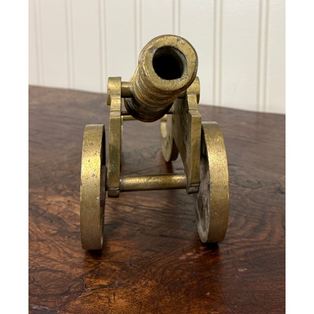 Vintage English Brass Minature Model Cannon & Carriage For Sale - Image 12 of 18