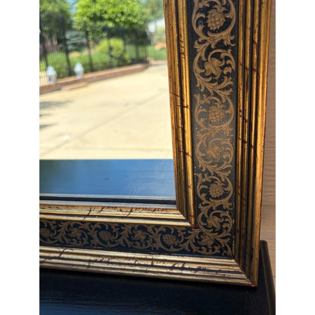 Gold Regency Painted Giltwood Mirror With Scrolling Vines For Sale - Image 8 of 13