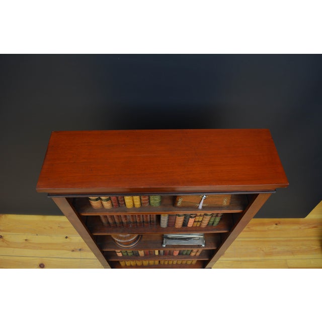 Late 19th Century Tall and Slim Victorian Mahogany Open Bookcase, 1880 For Sale - Image 5 of 15