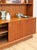 Brown MCM Teak 2 Piece China Cabinet Sliding Doors Shelves Vintage Buffet Storage For Sale - Image 8 of 17