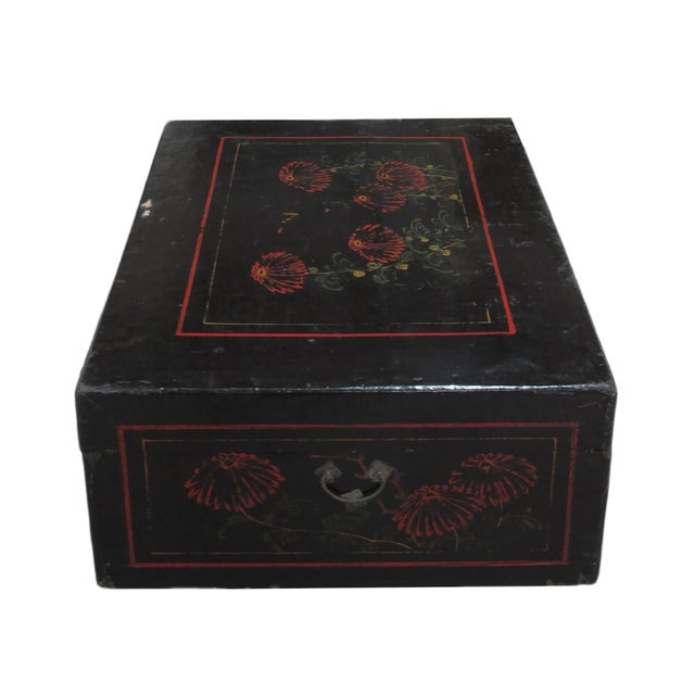Late 19th Century Small Hand Painted Antique Accent Trunk Table For Sale - Image 5 of 9