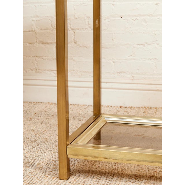 Metal Mastercraft Brass 1970’s Hollywood Regency Entry Table, Attributed For Sale - Image 7 of 9