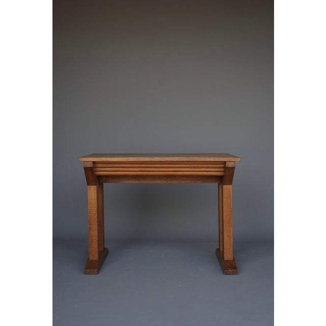 Art Deco Modernist Oak Side Table, 1930s For Sale - Image 12 of 13