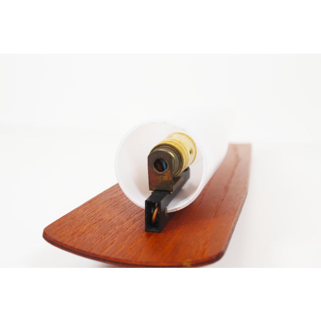 Wall Lamps in Teak and Opaline Glass from Kaiser-Leuchten, 1960s, Set of 2 For Sale - Image 4 of 9