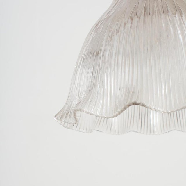 1940s Antique Reclaimed Glass Pendant Light from Holophane, 1940s For Sale - Image 5 of 7