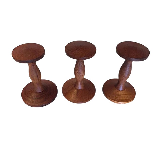 Mid-Century Danish Minimalist Teak Hook Racks, Set of 3 For Sale
