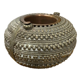 Antique Omani Bedouin Bronze Round Bowl, Ashtray or Catchall For Sale