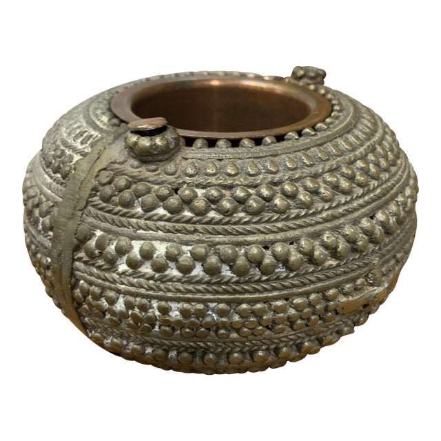 Antique Omani Bedouin Bronze Round Bowl, Ashtray or Catchall For Sale