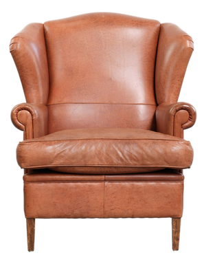 Wing Club Chair in Cowhide Leather