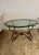 Gold Italian Gilt Iron Scroll Side Table With Custom Notched Glass Top For Sale - Image 8 of 12