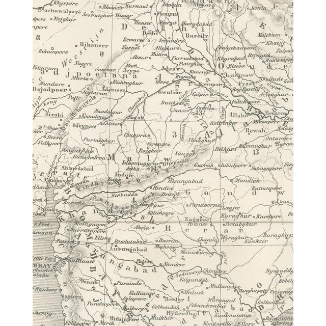 Antique Map of British India with Princely States and Railways, 1859 For Sale - Image 4 of 9