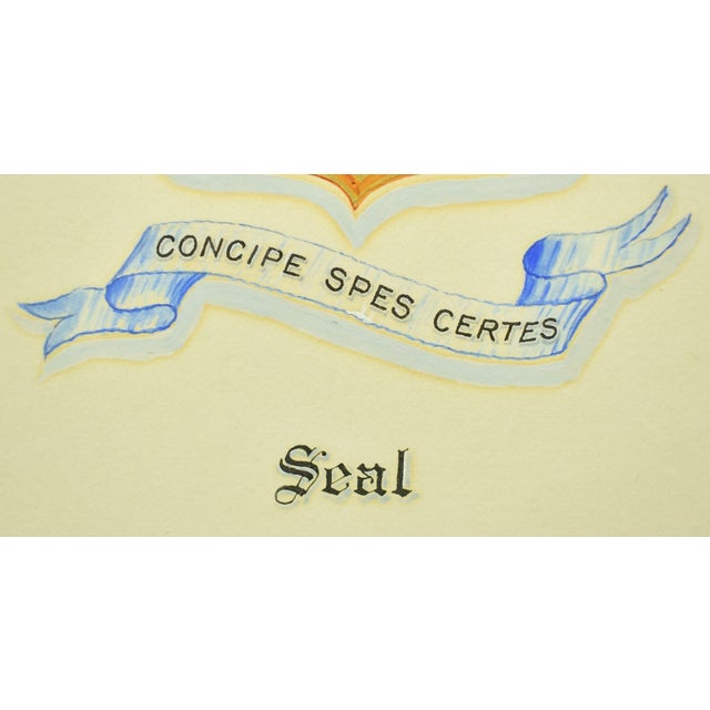 Mid 20th Century Armorial Crest "Seal" in Gouache For Sale - Image 4 of 6