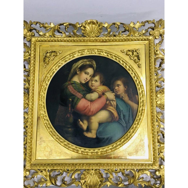 After Raphael, Madonna and Child, 19th Century, Large Oil on Canvas, Framed For Sale - Image 7 of 13