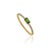 Minimalist Baguette-Cut Tsavorite & Diamond Pave Band Ring in 14k Yellow Gold Size 9 For Sale - Image 4 of 15