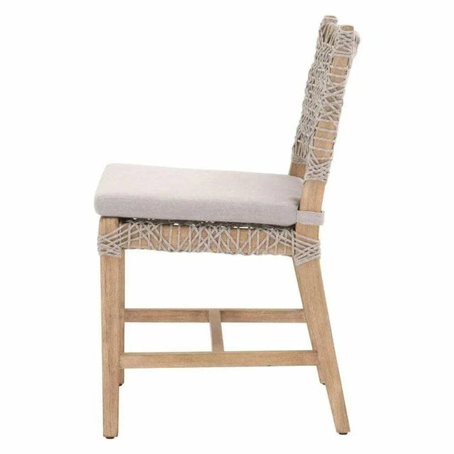 Wood Costa Taupe White Rope Mahogany Dining Chair Set of 2 by Essentials for Living For Sale - Image 7 of 8