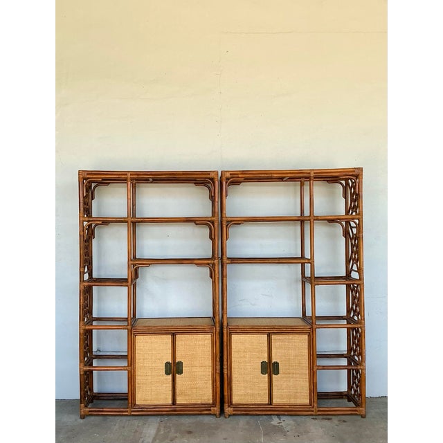 Vintage Bamboo Fretwork Etagere - A Pair For Sale - Image 12 of 12