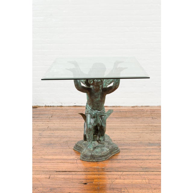 Contemporary Greco-Roman Style Bronze Double Cherub Dining Table Base For Sale In New York - Image 6 of 10