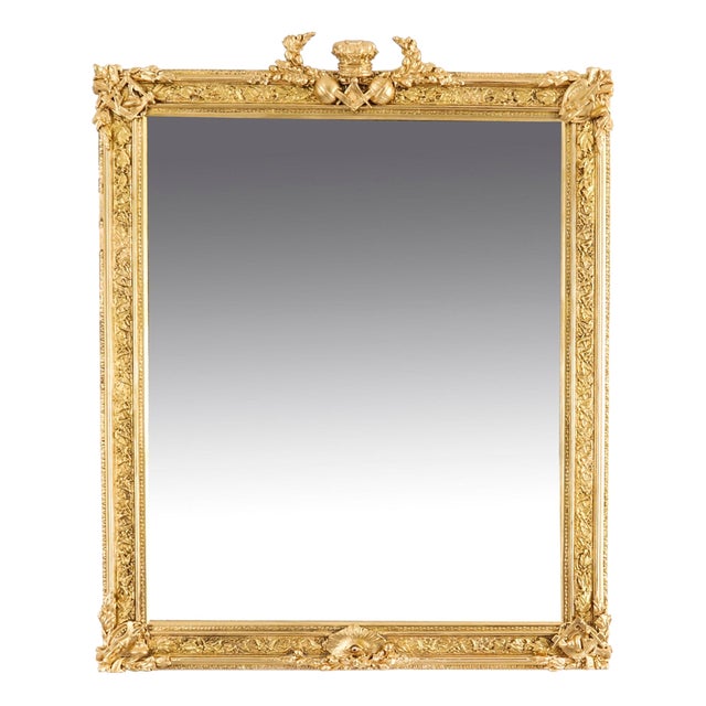 19th Century Antique Masonic Giltwood Mirror from Freemasons For Sale