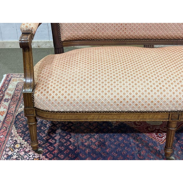 Louis XVI Style Bench in Walnut For Sale - Image 10 of 17