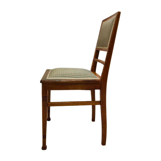 German Art Nouveau Oak Chair, 1900s For Sale - Image 3 of 7