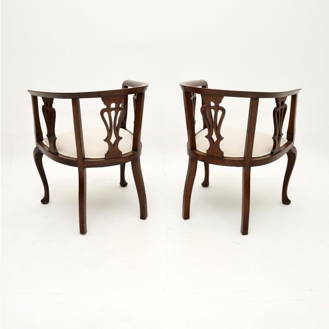 Antique Edwardian Tub Chairs, 1900s, Set of 2 For Sale - Image 4 of 10