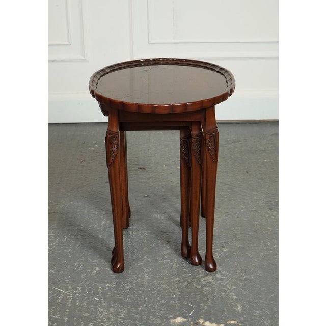 Wood Vintage Nest of Tables with Pie Crust Top from Bevan Funnel For Sale - Image 7 of 16