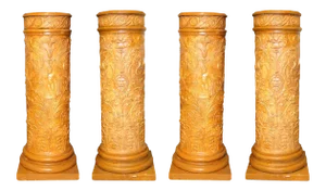 1930s Neoclassical Gilt Gesso Pedestals with Figural Motif - Set of 4