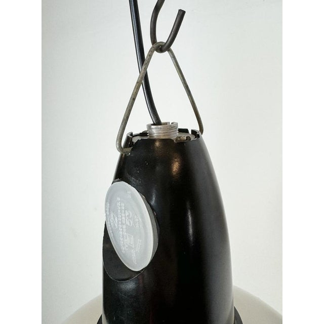 Soviet Industrial White Enamel Pendant Lamp, 1960s For Sale - Image 6 of 17