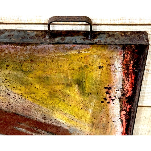 Purvis Young “Burning Man” Monumental Outsider Painting on Found Steel Tray For Sale - Image 16 of 18