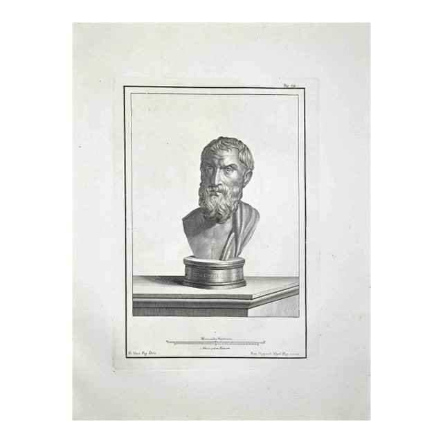 Francesco Cepparoli, Ancient Roman Bust, Etching, Late 18th-Century For Sale