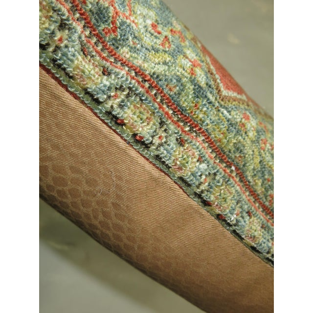 Early 20th Century Zabihi Collection Copper Color Fine Persian Senneh Rug Pillow For Sale - Image 5 of 5