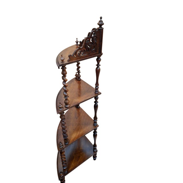 Victorian Victorian Rosewood Four-Tier What-Not Corner Shelf For Sale - Image 3 of 8