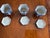 1990s Blue & White Petite Hexagonal Floral PlantersWith Marching Drip Trays Set of 3 For Sale - Image 5 of 9