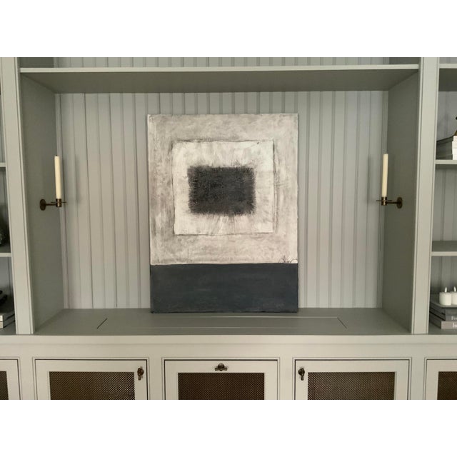 “Black, White, Gray Contrast” Minimalist Plaster Painting by Allen Kerr ...